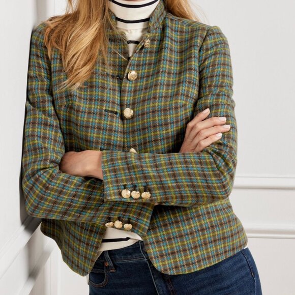 Talbots Jackets & Blazers - Talbots Women’s Plus Shetland Officer Apple Plaid Wool Blend Winter Size 16